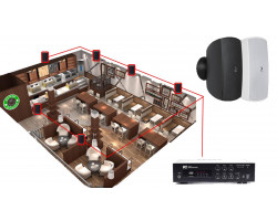 Акустическая система для ресторана, кафе 6 настенных колонки AUDAC ATEO4